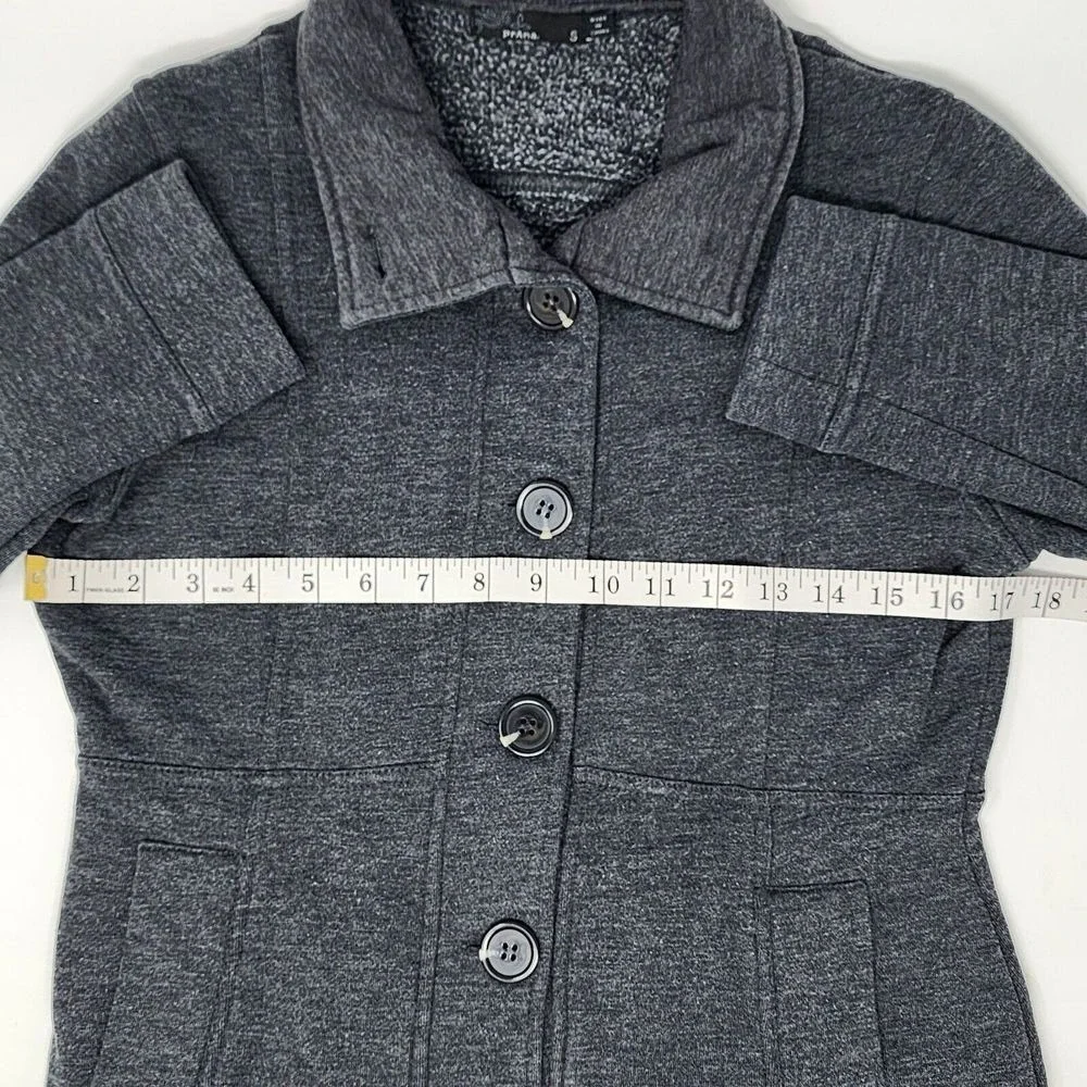 Prana Coat Jacket Women's Size Small Gray‎ Button Up with Pockets